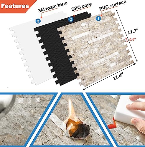 DICOFUN 10-Sheet Peel and Stick Backsplash Wall Tile, PVC Kitchen Backsplash - Image 4