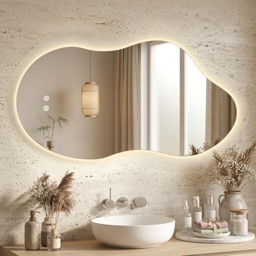 Irregular Bathroom Wall Mirror 24x41 Inch Asymmetrical Mirror - Image 4