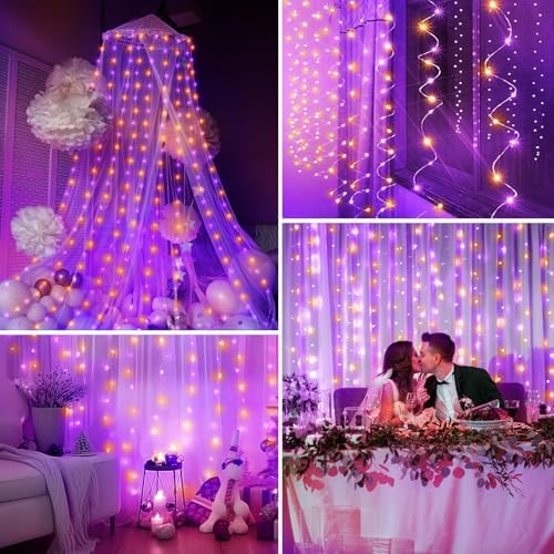 Minetom Halloween Curtain Lights, 300 LEDs Twinkle Fairy Lights, 8 Modes - Image 5