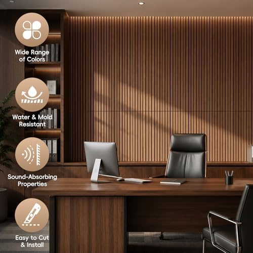 RITOLLO 6-Pack Wood Slat Wall Panels, 46.5 Sq Ft Coverage - Image 3