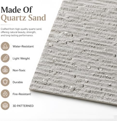 VooBang 8 Pack 24"x24" Flexible Faux Stone Wall Panels, 32 SqFt - Image 4