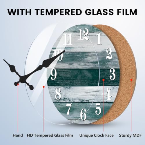 Small Wall Clock, Farmhouse Coastal Wood Clocks Battery Operated - Image 5