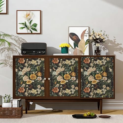 Livebor Black Floral Peel and Stick Wallpaper Flower Wallpaper16.9 x118.1 - Image 4