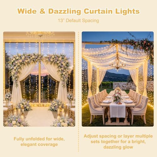 JMEXSUSS 600 LED Curtain Lights, String Lights - Image 4