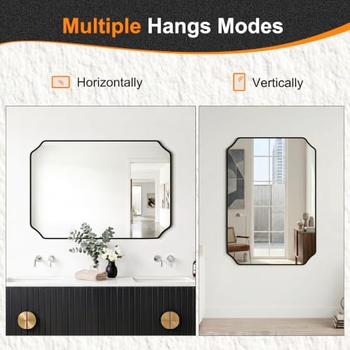 Delma Bathroom Vanity Mirror, Scalloped Round Corner Wall Mirror, - Image 5