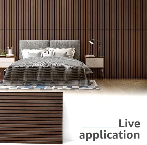 Art3d 4-Pack 3D Fluted Wood Sound Absorbing Slat Wall Panel, Dark Walnut - Image 2