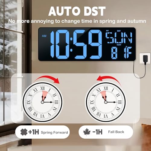Digital Wall Clock Large Display: 16.5" LED Digital Clock - Image 4
