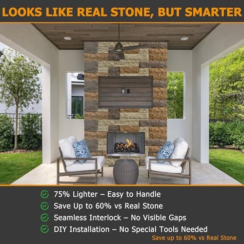 ROOMTEC 6-Pack Faux Stone Wall Covering Panels - Image 4