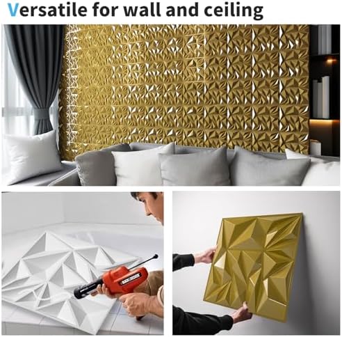 Art3d 33-Pack Modern Diamond Textured 3D Wall Panels, 12 x 12 in - Image 5