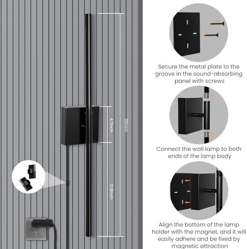 Lichaser Plug in Wall Sconces for Acoustic Wall Panels, Slat Wall - Image 7