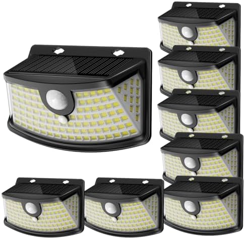 Aootek Solar Motion Sensor Lights Outdoor 120 LEDs, 8 Pack by Lightupeveryconer