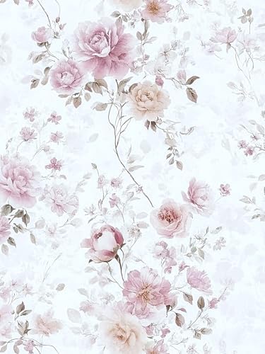 Pink Floral Peel and Stick Wallpaper Rose by Willowix