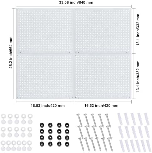 Peg Board, Heavy Duty Steel Organization Panels, Universal 1/8 and 1/4 Peg - Image 3
