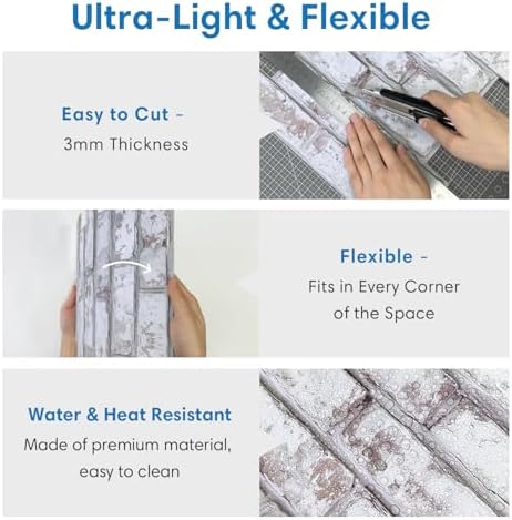 COMSTICKC 3D Peel and Stick Faux Brick Wall Panels - Image 5