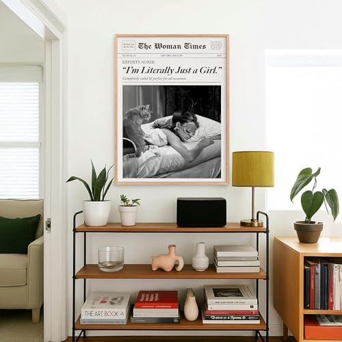 Trendy Newspaper Wall Art 20x30in Wood Grain Frame Fashion Black and White - Image 4