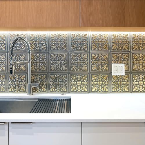 Peel and Stick Metal Backsplash Tiles, Rustic Farmhouse - Image 5