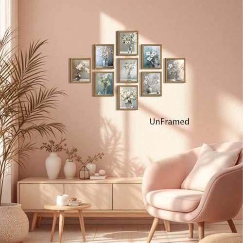 XIANGRUI Magnolia Floral Posters Wall Art Set of 9, Vintage Botanical Flower - Image 5