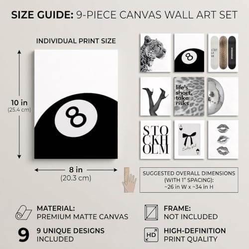 9Pcs Fashion Trendy Leopard Wall Art, Stockholm Style Room Decor - Image 3