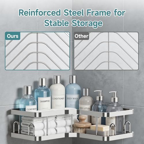 Veken Large Capacity Corner Shower Caddy 6-Pack, Advanced Rustproof Design - Image 5