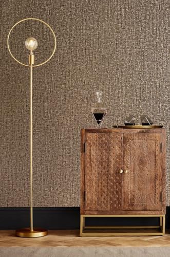 Chocolate Gold Non-pasted Wallpaper, Metallic Sheen, 17.7" x 236.0" - Image 3