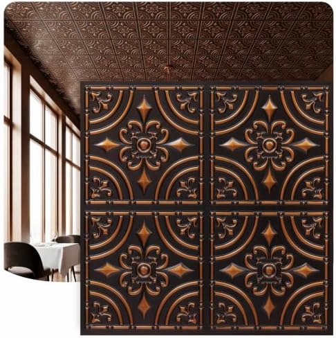 From Plain to Beautiful in Hours 205ac-24x24-10 Wrought Iron PVC 2' x 2' by DecorativeCeilingTiles