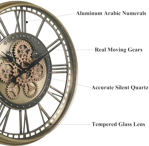CLXEAST 28" Moving Gear Wall Clock - Image 3