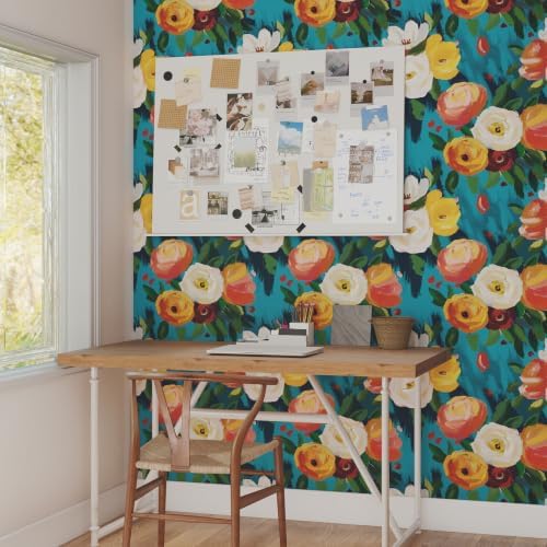 17.7" x 197" Boho Floral Peel and Stick Wallpaper Vintage Flower Contact Paper - Image 2