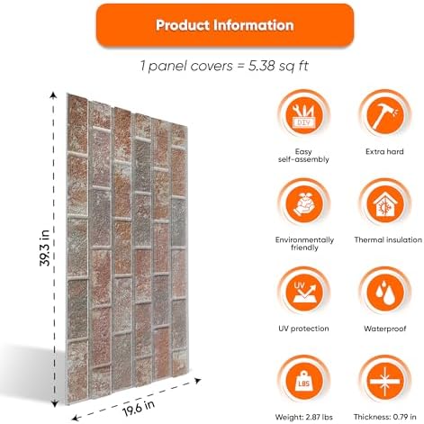 IZODEKOR 3D Wall Panels Brick Effect - Image 3