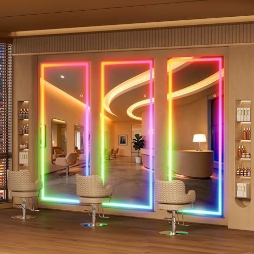 Hasipu 94"x39" LED RGB Bluetooth Home Gym Mirror Full Length - Image 4