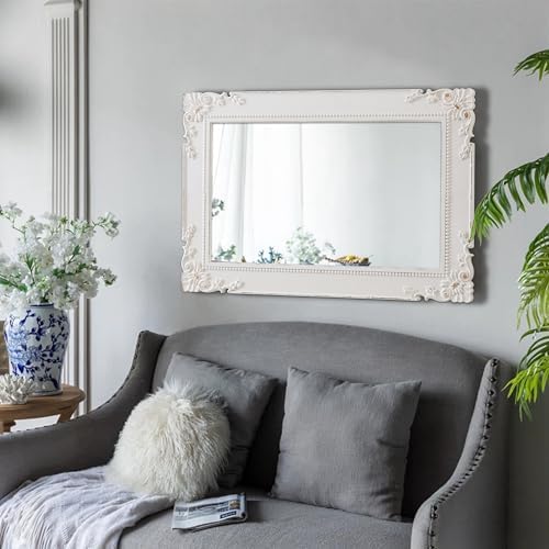 Antique White Bathroom Mirror 24 x 36 Inch, Distressed Gold - Image 5