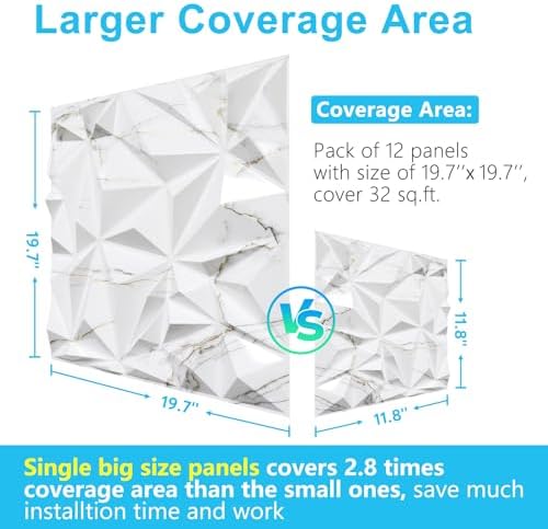 STICKGOO Diamond 3D Wall Panels, 19.7"x19.7" - Image 6