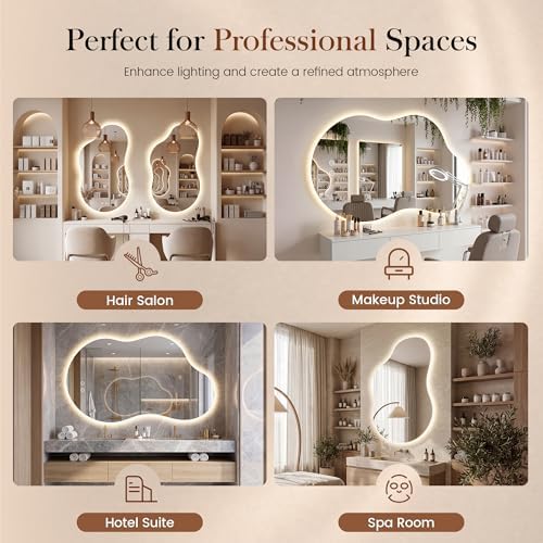 36''x24'' Backlit Mirror Bathroom Wall Cloud, LED Bathroom Mirror Frameless - Image 7