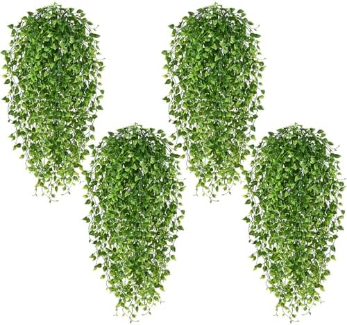 Waipfaru 4Pcs Artificial Hanging Plants, Fake Vines Boston Ivy by Waipfaru
