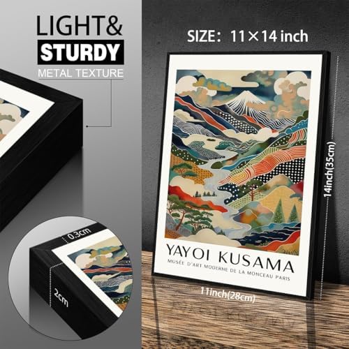 Black Framed Wall Art Yayoi. Kusama Posters Vintage Japanese Canvas Prints - Image 2