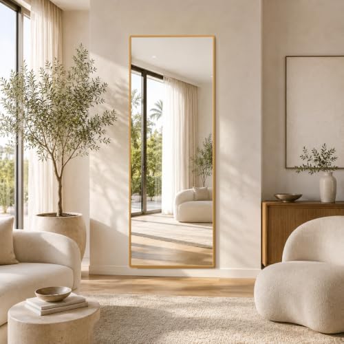 58"x21" Full Length Mirror, Floor Mirror Full Length Gold - Image 2