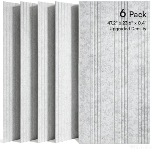 SODOCT 6 Pack Large Acoustic Panels, 47.2" X 23.6" X 0.4" Sound Proof Panels by SODOCT