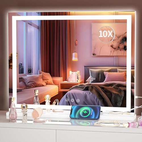 Hasipu Vanity Mirror with Lights, Lighted Makeup Mirror with Dimmable 3 Modes by Whatssuitableisthebest