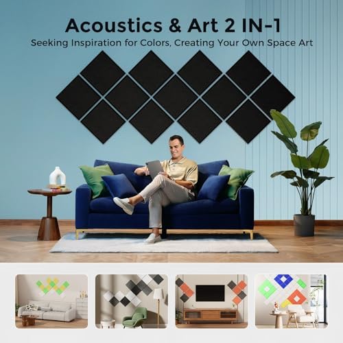 12 Pack Self-Adhesive Acoustic Panels, 2nd Generation Sound Absorbing Panel - Image 5