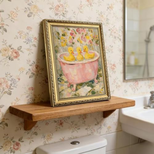 Gold Framed Vintage Duck Wall Art, Cute Duck Bathtub Print - Image 2