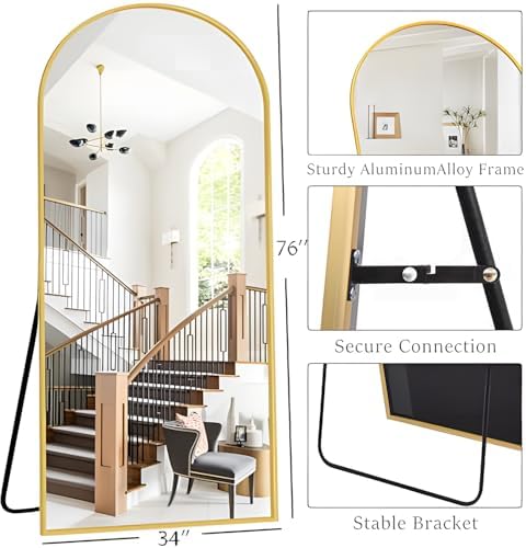OGCAU Arched Full Length Mirror 76"x34" Large Floor Full Body Mirror - Image 4