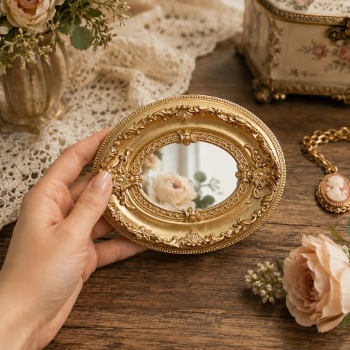 Golden Mini Vintage Mirror - Image 2