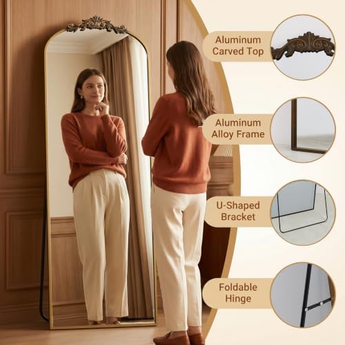 Easly 21"X56" Full Length Mirror Vintage, Bronze Arch Mirror - Image 7