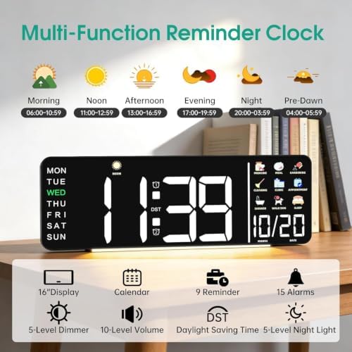 Hoifen 16" Large Digital Wall Clock - Image 4