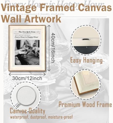 ASTRDECOR Framed Trendy NewsPaper Wall Art - Image 2
