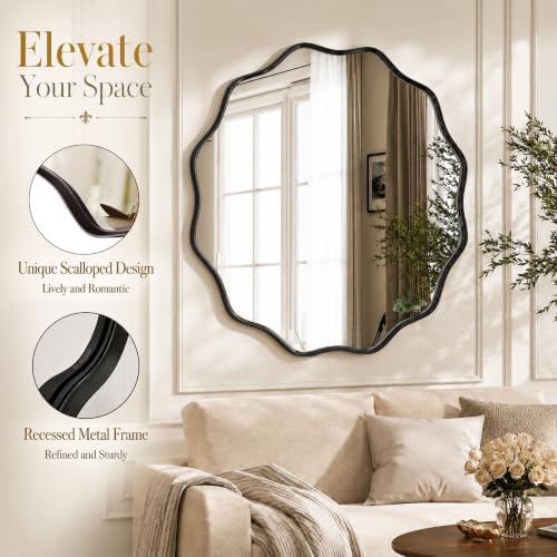 VooBang Black Scalloped Circle Mirror - Image 3