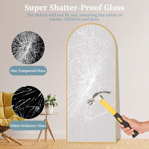 56"x14" Arched Full Length Mirror - Image 4