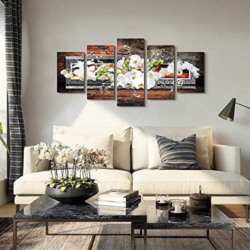 5 piece canvas wall art for living room Decorations Prints Orchid picture Large - Image 5