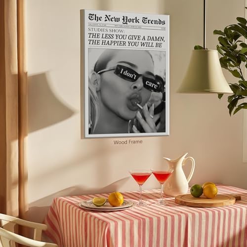 Trendy Black and White Newspaper Wall Art 8x12 in Wooden Framed Vintage - Image 3