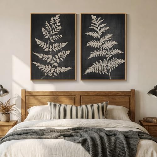 Large Framed Rustic Vintage Botanical Wall Art - Image 4