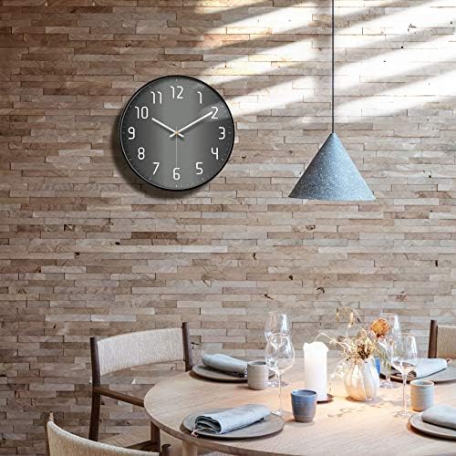 Silent Non-Ticking Analog Wall Clock, Gradient Black - Image 3